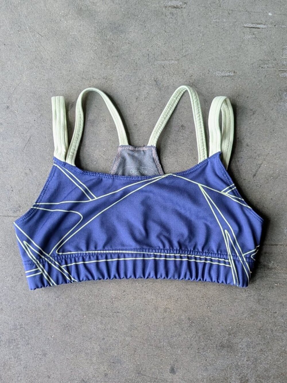Oiselle Verrazano Bra in Satellite Blue Strappy Running Sports Bra size 4